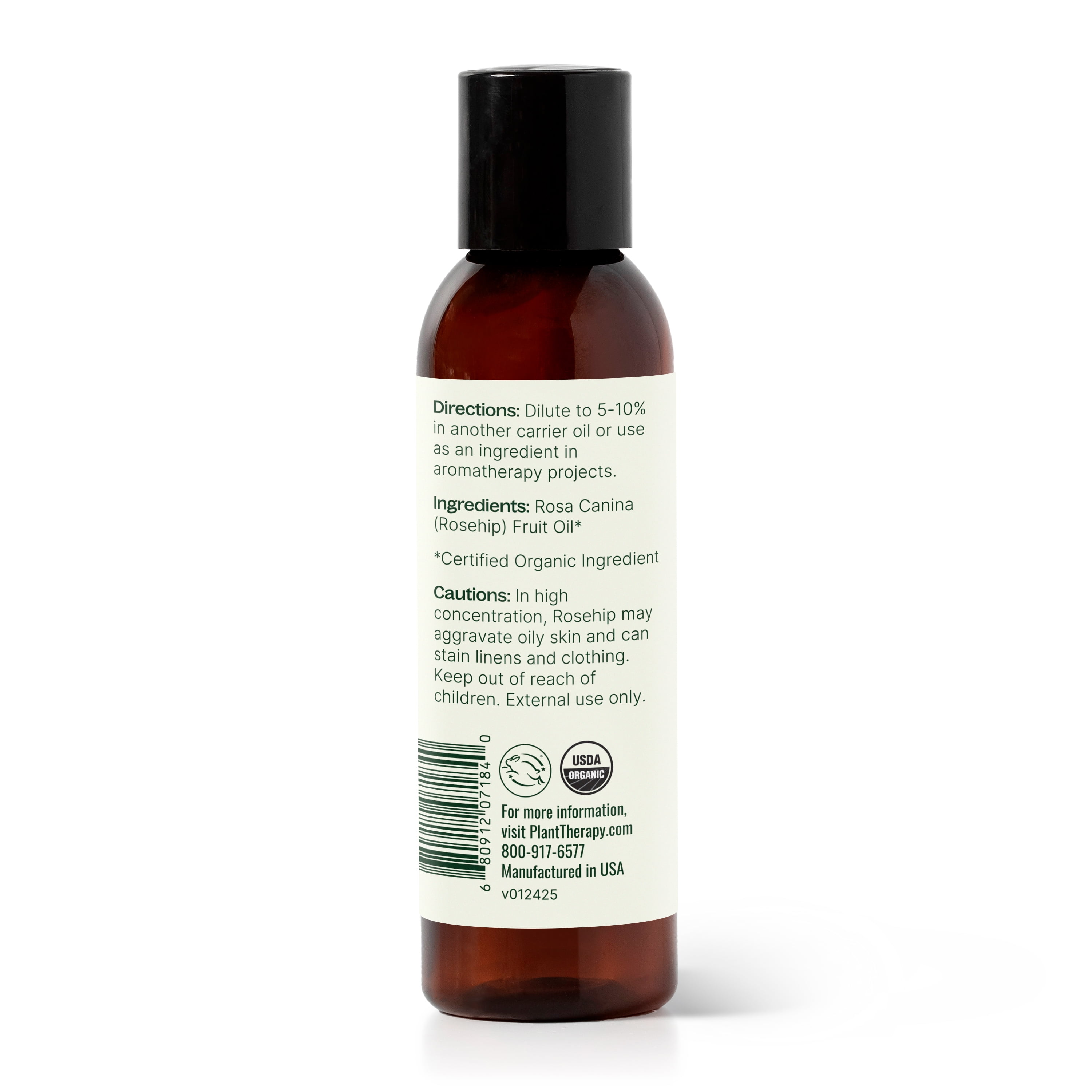 Plant Therapy Organic Rosehip Carrier Oil 4 oz Cold Pressed, Extra Virgin, Vitamins A and E & Essential Fatty Acids