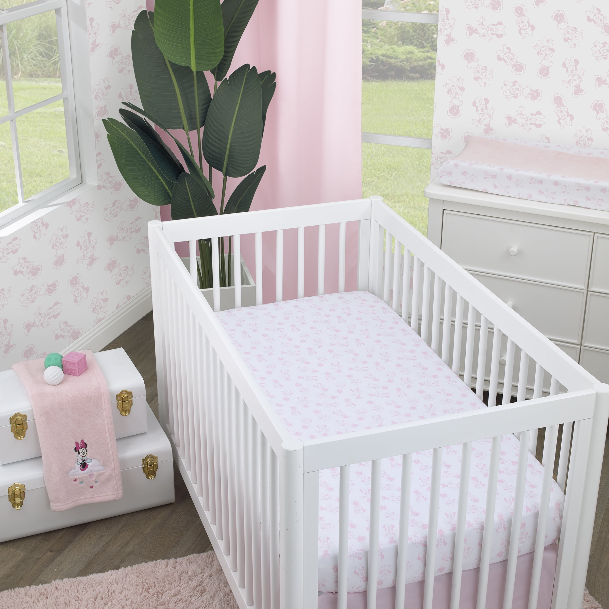 Minnie mouse hot sale crib set walmart