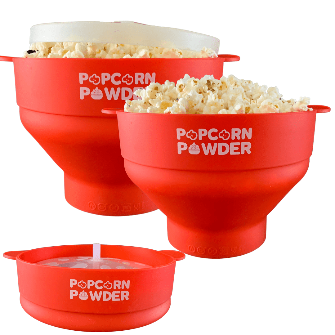 Popcorn Powder Popcorn Popper Collapsible & Microwavable Red