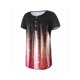 thumbnail image 2 of Sunloudy - Camiseta larga con cuello henley para mujer, camisetas de manga corta con estampado de flores, rayas, llamas y oro Sunloudy  S M L XL XXL, 2 of 9