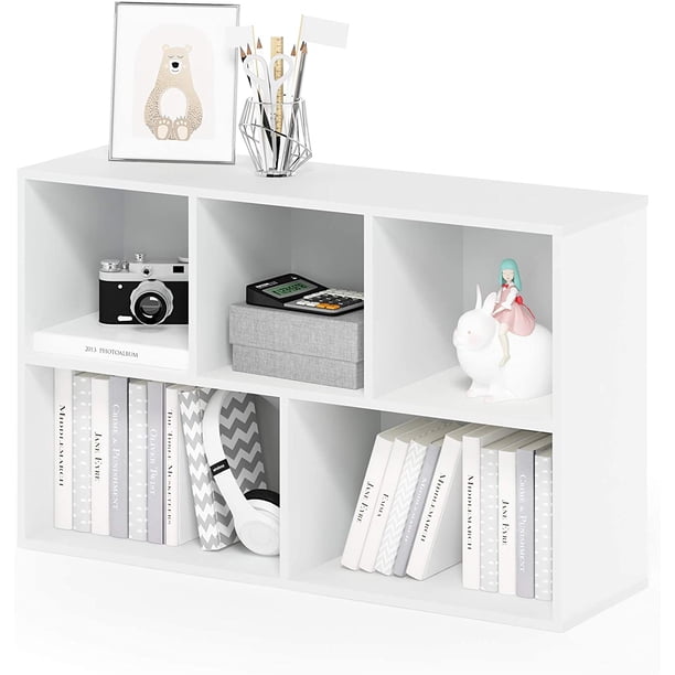 Estantería Abierta Reversible de 11 Cubos, Blanco con Verde