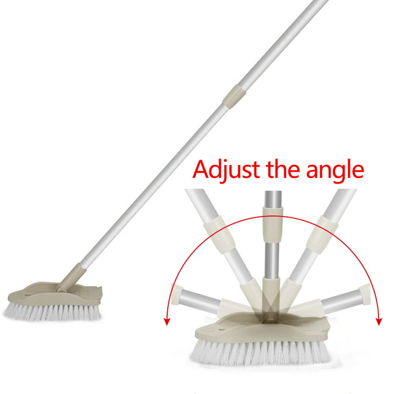 Aling Floor Scrub Brush with Adjustable Long Handle 57-87Cm,Household Cleaning Tools Scalable Floor Brushes for Tile Bathtub Bathroom Patio Kitchen