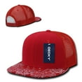 thumbnail image 2 of Decky 1083 6 Panel High Profile Structured Bandanna Bill Trucker Hat-Red/Red, 2 of 4