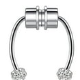 thumbnail image 3 of facefd Magnetic Fake Septum Nose Rings Hoop Horseshoe for Women Xiangbala Silver, 3 of 8