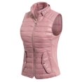 thumbnail image 3 of MixMatchy Women's Padded Vest Lightweight Stand Collar Zip-up Quilted Gilet, 3 of 3