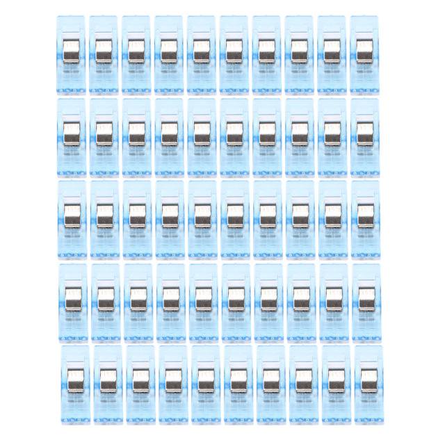 Agiferg 50 PCS Clear Sewing Craft Quilt Binding Plastic Clips Clamps Pack BU