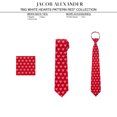 thumbnail image 6 of Jacob Alexander Men's Happy Valentine's Day Big White Hearts Pattern Pre-Tied Zipper Neck Tie - Red, 6 of 7