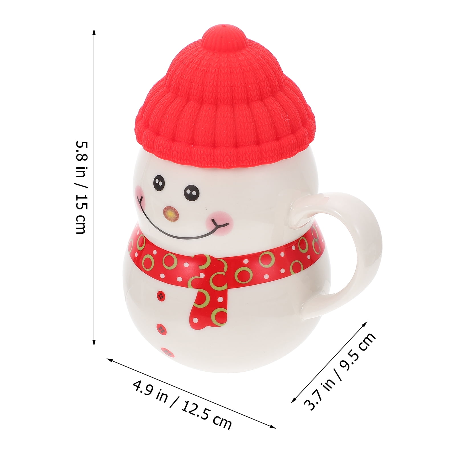 1 Set Cartoon Snowman Mug with Lid Ceramic Water Cup Lovely Snowman