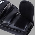 thumbnail image 5 of Jiibva Black PU Leather Half Finger MMA Boxing Gloves, EVA Padded Training Fight Gloves for Adults 9.45 Inch, 5 of 7