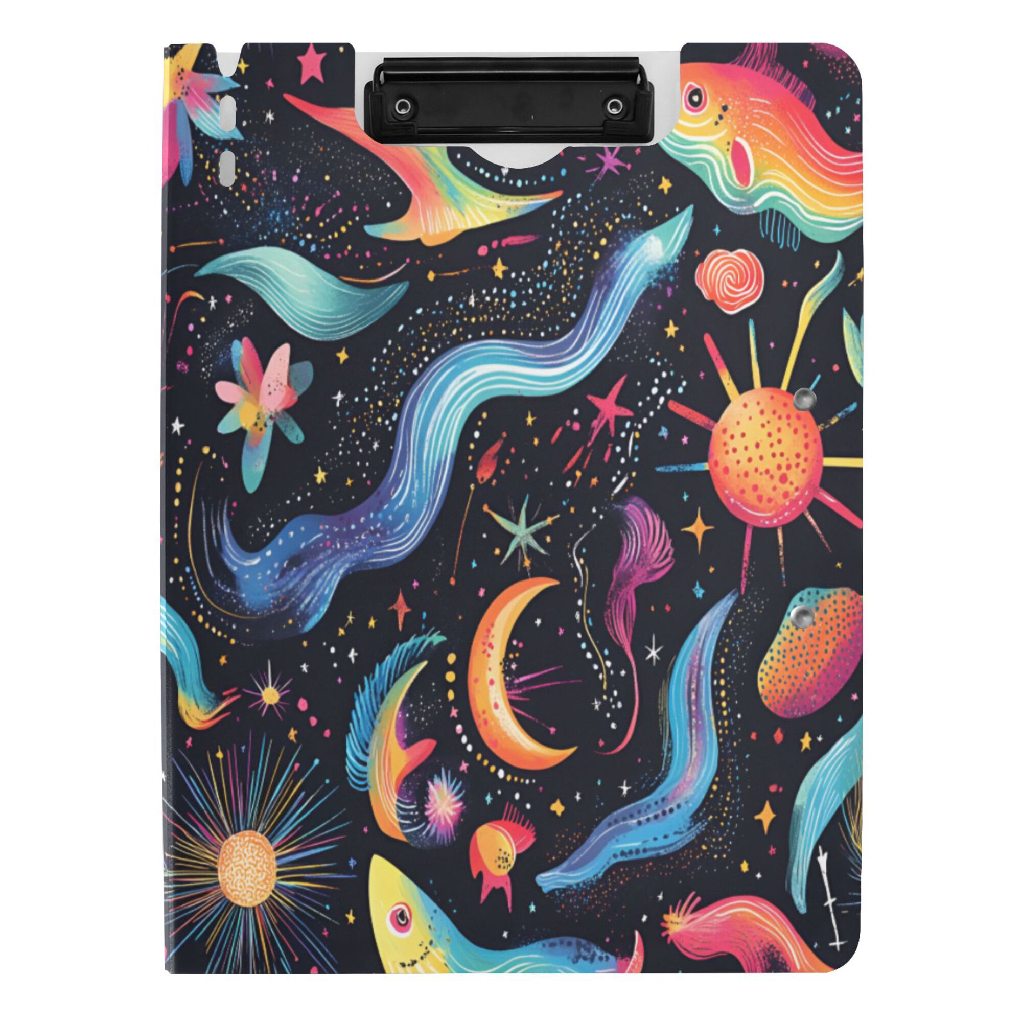 FORMRS A4 Clipboard Folder with Pen Holder Horizontal Foldable School Office Binder, Zodiac Stars