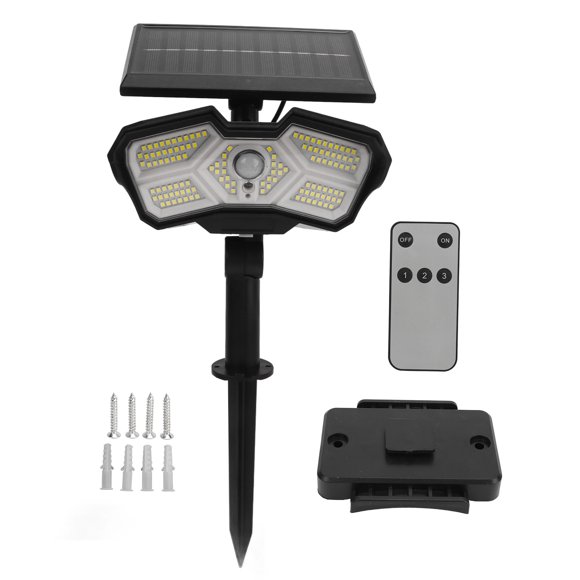 Outdoor Solar Spot Lights 2 Brightness Modes Adjustable Waterproof 2400mah Solar Landscape Spotlights for Home Park 128LED
