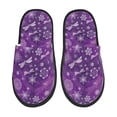 thumbnail image 1 of Fotbe Purple Snowflakes Pantuflas Peludas para Mujer con Estampado, Zapatillas de Peluche, Zapatos de Invierno para Casa, Uso Interior y Exterior-Large, 1 of 8
