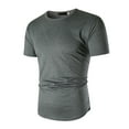thumbnail image 1 of CEHVOM T-Shirt à Manches Courtes pour Hommes, Col Rond Ample, Uni, 1 of 1