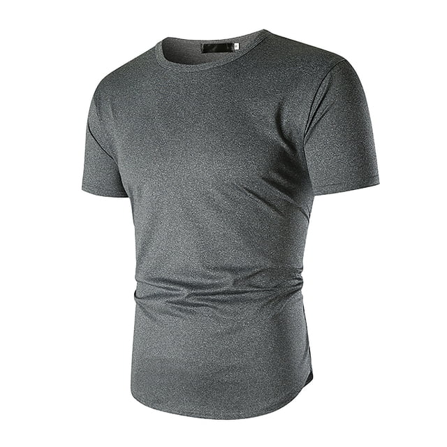 CEHVOM T-Shirt à Manches Courtes pour Hommes, Col Rond Ample, Uni