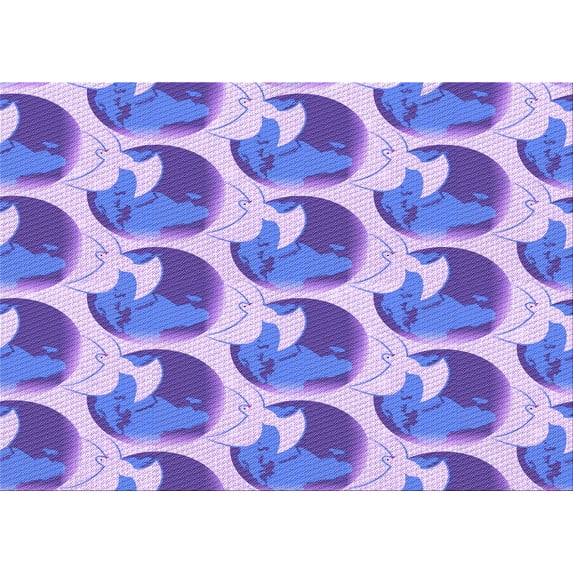 Ahgly Company Machine Washable Indoor Rectangle Transitional ly Purple Area Rugs, 3' x 5'