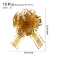 thumbnail image 2 of 10pcs 7 Inch Large Pull Bow Gift Wrapping Bows Ribbon Organza Bows Gold White for Wedding Christmas Party, 2 of 6