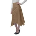 thumbnail image 5 of Moomaya Womens Handkerchief Hemline Midi Skirt High Waist Casual Summer Skirts, 5 of 6