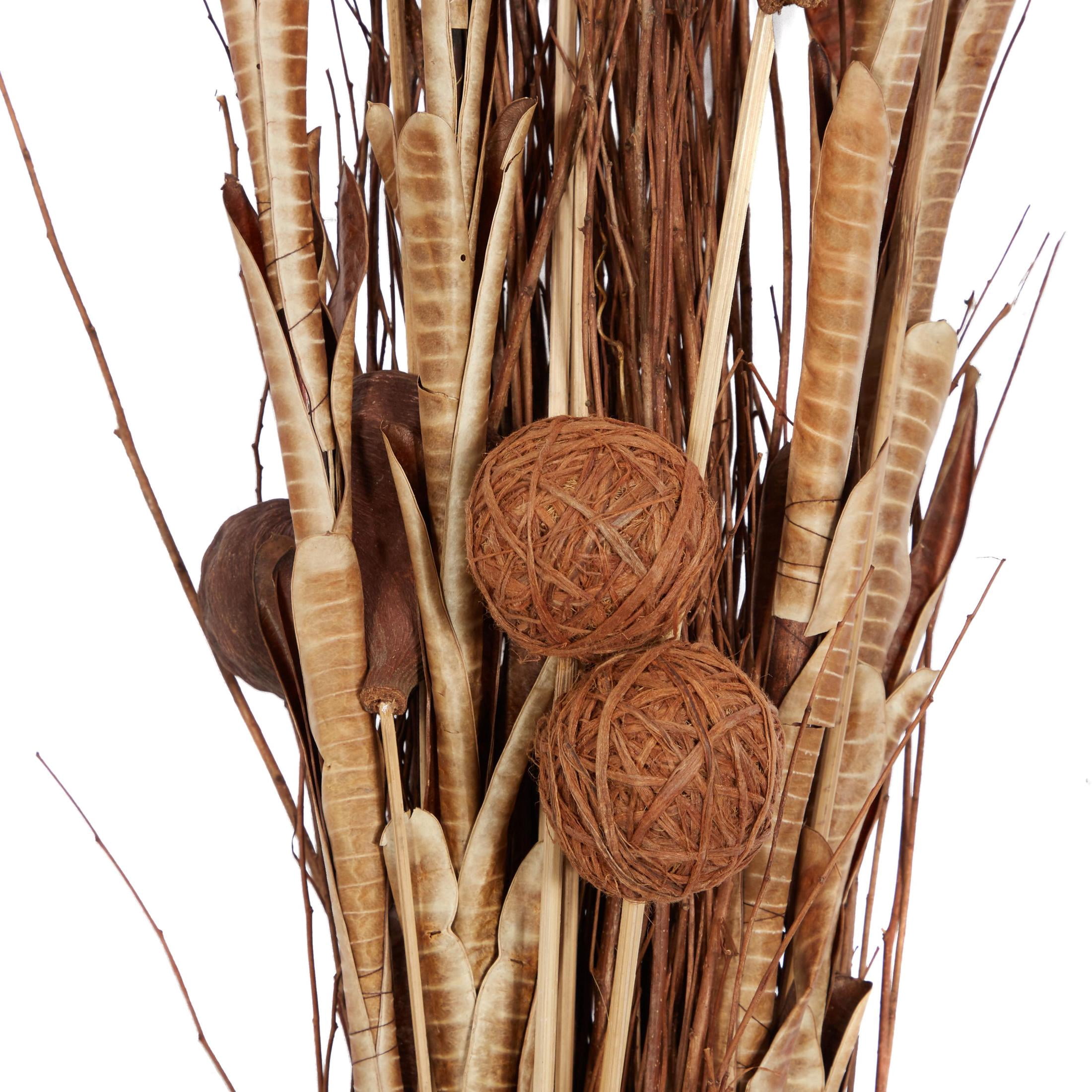 46" Bouquet Dried Plant Natural Foliage Pampas Grass Bouquet, by DecMode (2 Count)