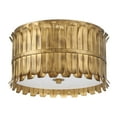 thumbnail image 2 of Hunter - Valdaz 3-light Brushed Luxe Gold, Large Flush Mount Light, Dimmable, Traditional Style, Drum Shaped, for Bedrooms, Dining, Living Rooms - 48258, 2 of 7