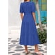 thumbnail image 2 of Vestido midi PRETTYGARDEN para mujer, verano 2025, cuello en V con bolsillos, 2 of 9