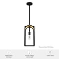 thumbnail image 7 of Hunter - Dukestown 1-light Natural Black Iron, Small Pendant Light, Dimmable, Formal Style, Lantern Shaped, for Bedrooms, Dining, Living Rooms - 19737, 7 of 7
