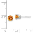 thumbnail image 2 of 14k White Gold 5mm Citrine Stud Earrings - Measures 5x5mm Wide, 2 of 2
