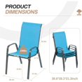 thumbnail image 3 of LAZY BUDDY Patio Dining Chairs Set of 8 with Armrests, Stackable Outdoor Chairs Set, Metal Frame & Textilene Fabric, for Lawn, Garden, Yard, Poolside, 3 of 9
