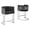 Black, variant on Best Quality Furniture Set of 2 Black Teddy Fabric Barstools with Chrome