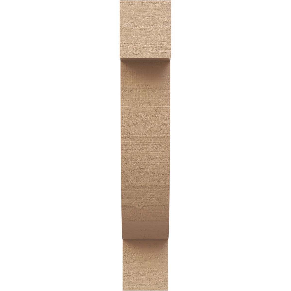 2"W x 4"D x 12"H Thin Alpine Rough Cedar Woodgrain TimberThane Corbel, Primed Tan