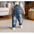 thumbnail image 3 of KIDSCOOL Toddler Baby Denim Overalls Ripped Holes Jean Bib Romper Jumpsuit, 2-3 Years, 3 of 8