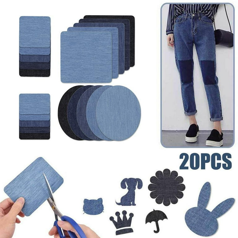  HTVRONT Iron on Patches for Clothing Repair 4 Rolls - Denim  Patches for Jeans Kit 4 by 20, 4 Rolls of Iron On Denim Patches for Jeans  Inside & Clothing Repair (