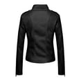 thumbnail image 5 of Htigea Faux Leather Biker Coats for Women Stand Collar Zip Up Jackets Trendy Motorcycle Streetwear Jacket with Zipper Pockets Black S, 5 of 5
