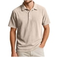 thumbnail image 7 of LpwkSSA Men Casual Round Neck Printing Pullover Fitness Sports Shorts Sleeves T Shirt Blouse Beige XL, 7 of 7