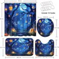 thumbnail image 2 of Fall Shower Curtain Set with Toilet Lid Cover and Non-Slip Rugs, Orange Falling Maple Leaves 4 Pcs Shower Curtains for Bathroom, Hello Autumn Bathroom Set Decor, 2 of 7