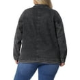 thumbnail image 3 of Agnes Orinda Women's Plus Size Denim Jacket Casual Long Sleeve Vintage Jean Jackets with Pockets 4X Dark Gray, 3 of 6