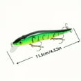 thumbnail image 3 of 1pc 4.52inch/0.49oz Plastic Simulation Lure, Minnow Hard Bait With 3 Treble Hooks, Artificial Bait For Pike Carp, 3 of 9