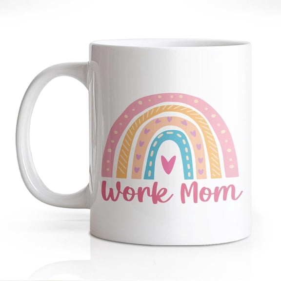 DYJYBMY Work Mom Mug, Warm Heart Coffee Mug, Funny Work Cup, Inspirational Thank You Gifts for Coworker Boss Women Friend, Motivational Gifts for Working Mother Sister Aunt Grandma BBF