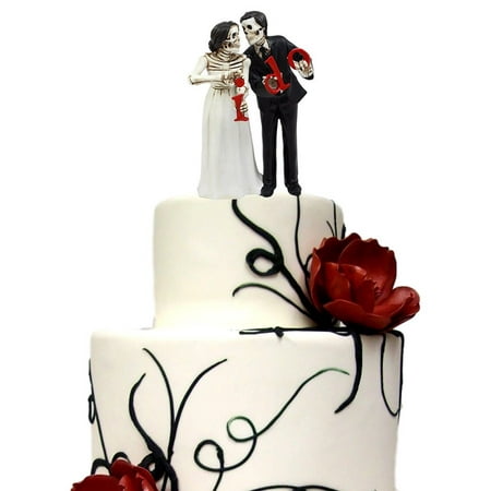 Ebros Day Of The Dead Wedding Skeleton Bride & Groom Holding I Do