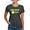 Dark Heather, variant on CafePress - Stay Back 6 Feet (Neon/Blkbg) T Shirt - Womens Tri-blend T-Shirt