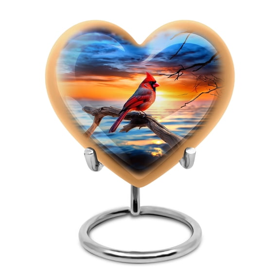 Cardinal Bird Urn For Ashes Adult Male, Little Memorial Urn, Funeral Urns For Ashes Adult Female, Keepsake Cremation Urns, Small Funeral Urns, Dad Urns For Burial In Ground 3 Inch, 1 Pc