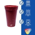 thumbnail image 2 of Silipint: Silicone 16oz Coffee Tumblers: 2 Pack Red Speckled - Unbreakable Cups, Reusable, Flexible, Hot & Cold Drinks, 2 of 7
