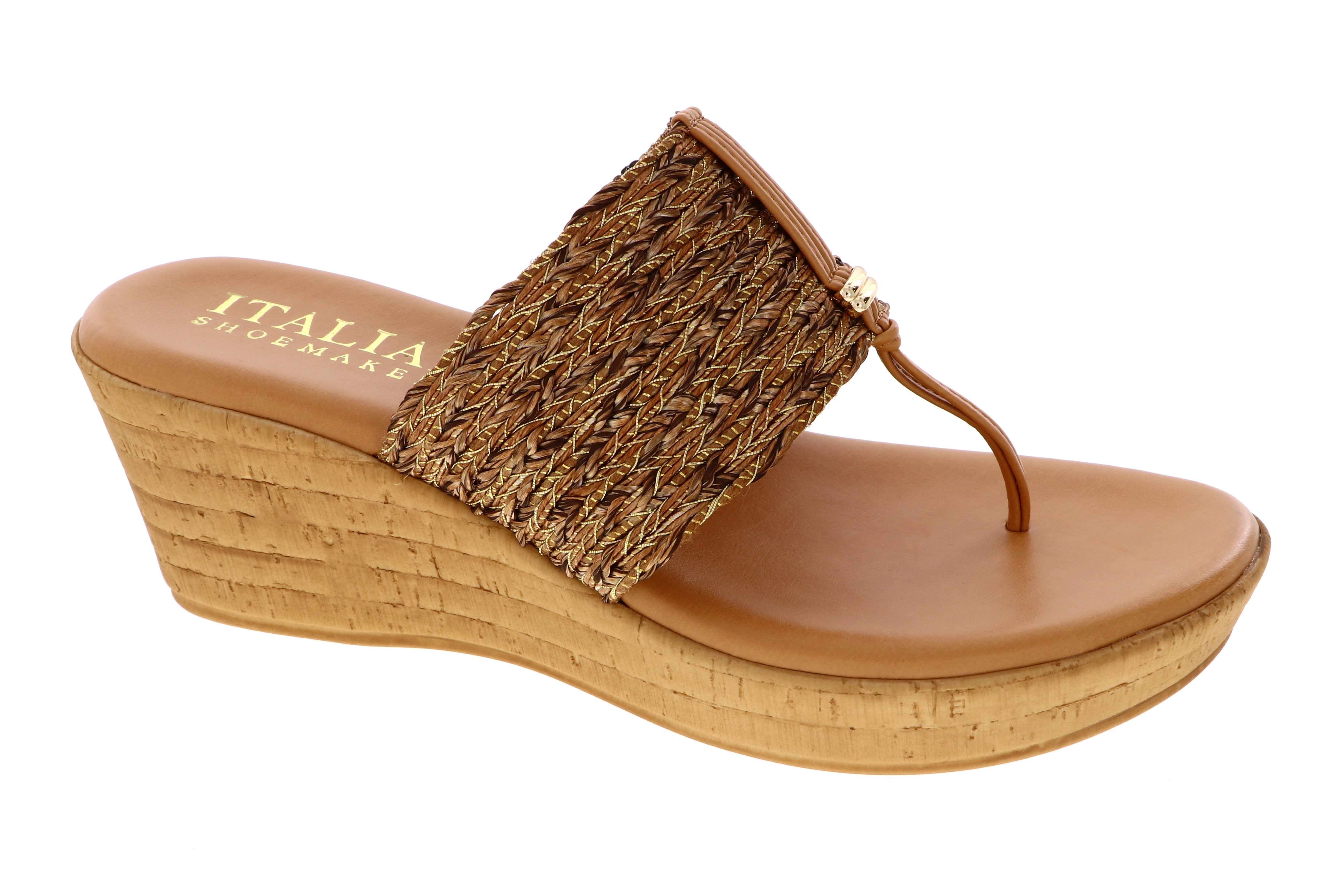 Italian Shoemakers Italian Shoemakers Womens Angeles Fashion Wedge Sandals Made in Italy