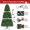thumbnail image 6 of Firstness 5ft Pre-Lit Artificial Christmas Tree with 11 Lighting Modes, Xmas Tree with 625 Branch Tips,Pine Cones and Red Berries, 6 of 13