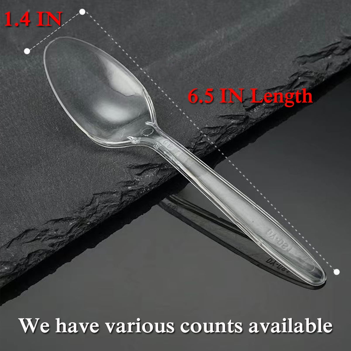 6.5 Inch Transparent Plastic Spoon Transparent Plastic Spoons Heavy