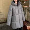 thumbnail image 4 of SELONE Women's Winter Coats Knee Length with Hood Fleece Jacket Zipper Long Sleeve Outerwear with Pockets Soild Tops L, 4 of 9