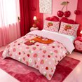 thumbnail image 2 of meiyoeat Kawaii Strawberry Daisy Bedding,Sweet Fruit Initial P Letter Duvet Cover Full For Girl,Pink Reversible,3-Piece,1 Duvet Cover and 2 Pillowcases, 2 of 6