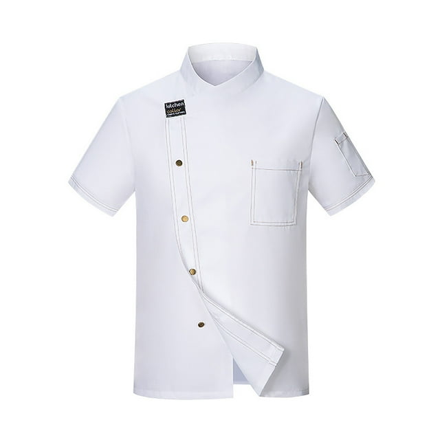 Veste de Chef Unisexe Vêtements de Chef Hôtel à Manches Longues avec Boutons Rouges Contrastants Veste de Chef pour Hommes et Femmes Ajustée Sans Manches Col Roulé T-Shirt pour Homme Col en V Justaucorps de Noël pour Homme Femmes