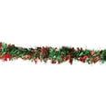 thumbnail image 2 of Northlight 50' x 4" Unlit Shiny Green/Red Tinsel Christmas Garland, 2 of 4