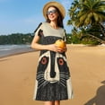 thumbnail image 4 of Lsque Retro Raccoon Graphic Print Print Women's Casual Dress T-Shirt Summer Short Sleeve Scoop Neck Swing Dresses, 4 of 6