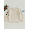 thumbnail image 4 of aturustex Toddler Girls Boys Christmas Knit Sweater 0 3M 6M 9M 12M 18M 2T 3T Infant Long Sleeve O Neck Pullover String Light Embroidery Sweatshirt Litted Sweaters Jumpers Winter Fall Clothes, 4 of 8